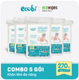 Combo 5 túi khăn khô Ecobi 270 tờ - Khăn Ướt ECO WIPES - Công Ty Cổ Phần ECO WIPES Việt Nam